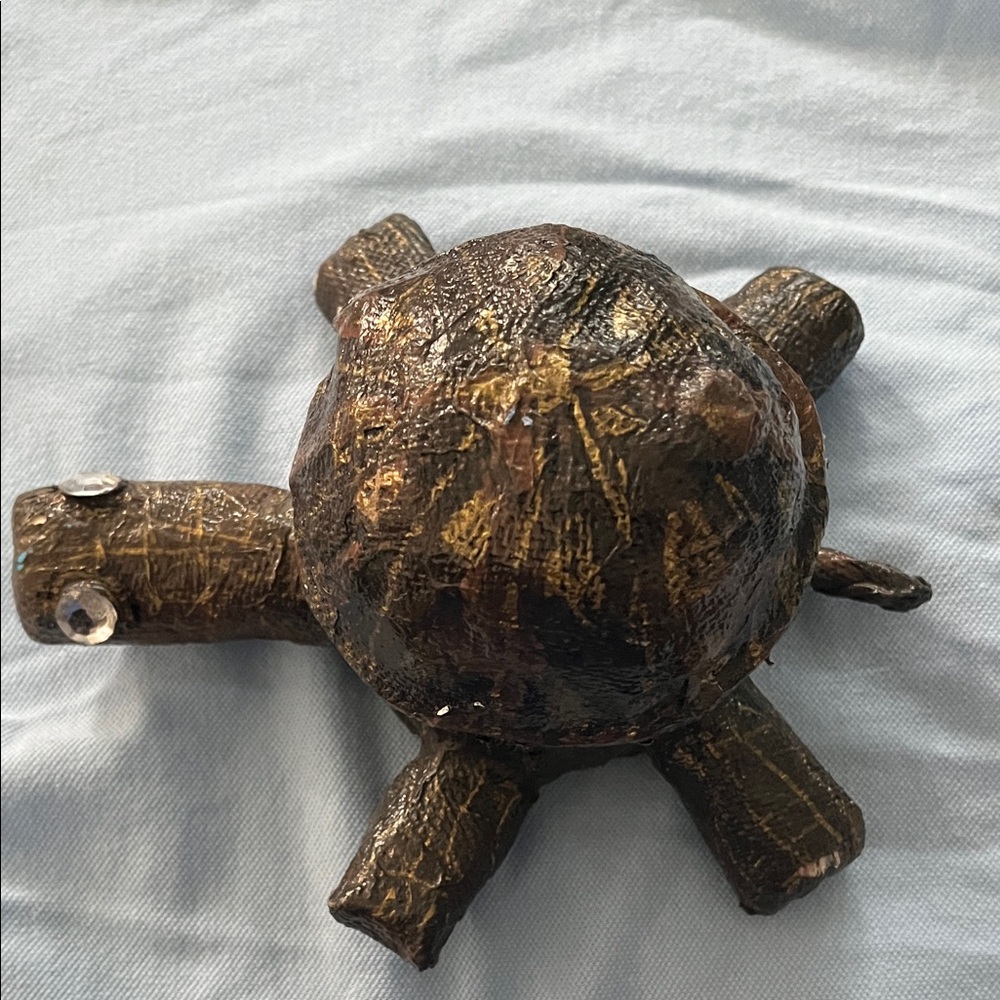 Unique Brown and Gold Decorative Turtle